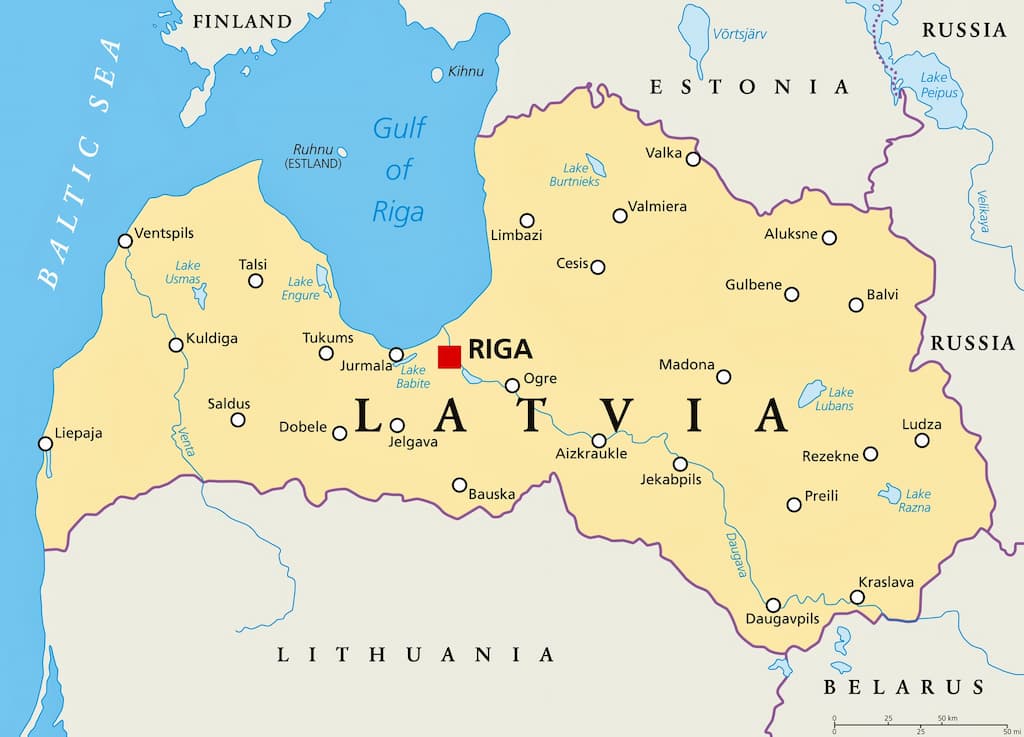 Letonya Haritası